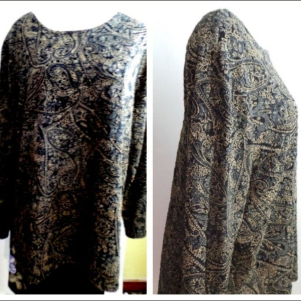 Sharon Anthony long sleeve Stretch Top Plus 1X